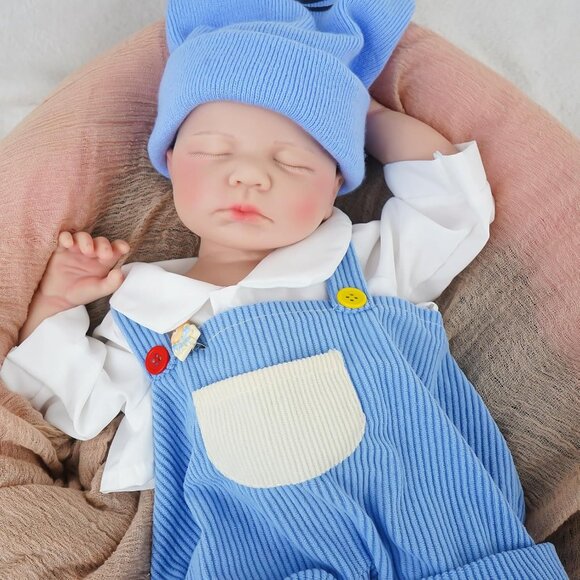 18.9Inch Full Silicone Reborn Baby Doll Ivory Angelic Face Toddler Boy Doll - Picture 2 of 8